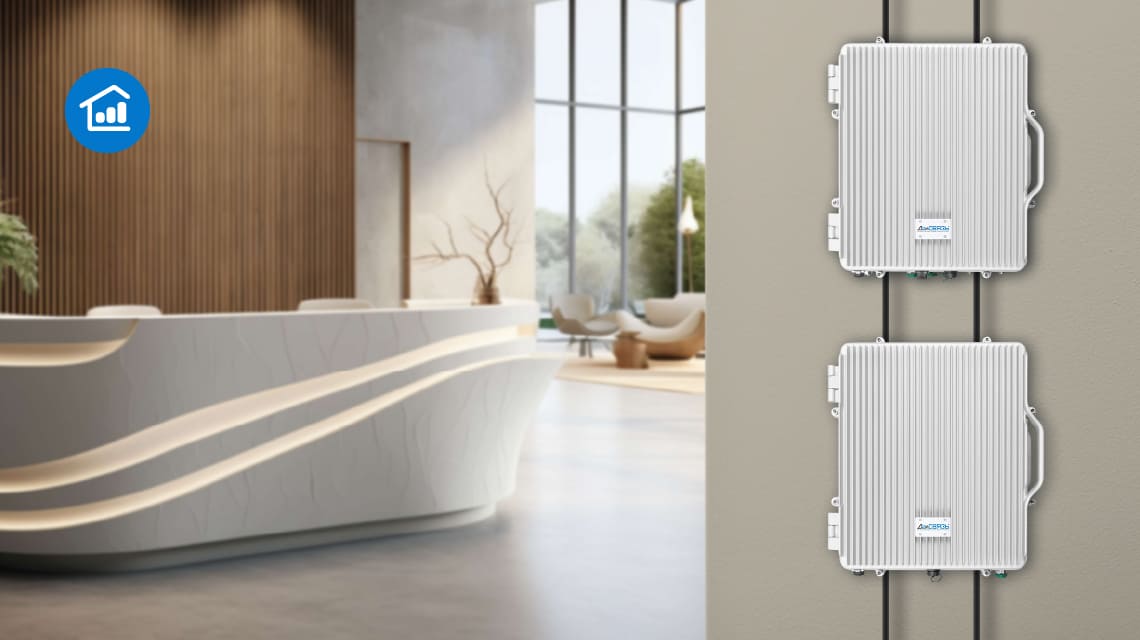 DAS способен покрыть сигналом любую площадь, за счет оптической трассы между модулями